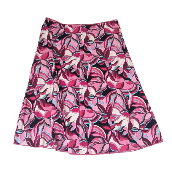 Y2K Vintage Wrapper Jersey Knit Abstract Floral Print Skirt Pink and Black M - Picture 3 of 11
